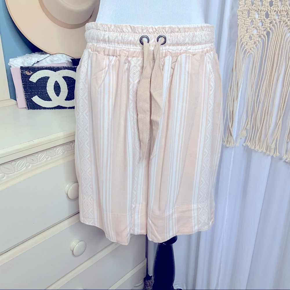 NWT Denim 247 Aztec Shorts Peach Drawstring sz 14
